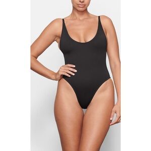 NEW SKIMS Signature Swim Scoop Neck One Piece Black S